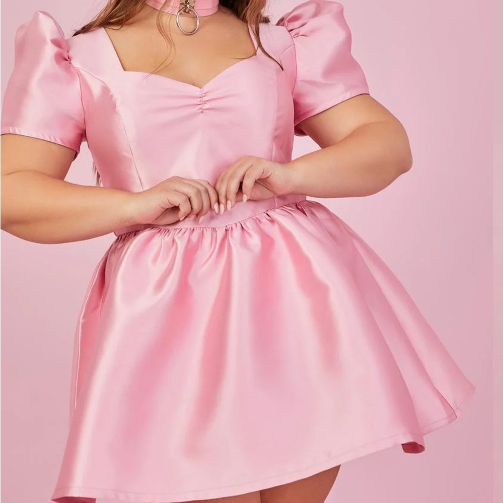 Dolls Kill Sugar Thrillz “Baby I’m your Everything” satin dress